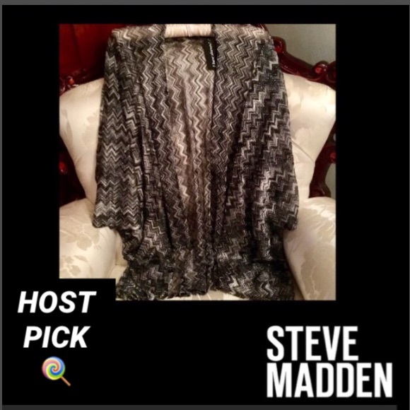Steve Madden Jackets & Blazers - STEVE MADDEN  Metallic Chevron Wrap w/Sleeves